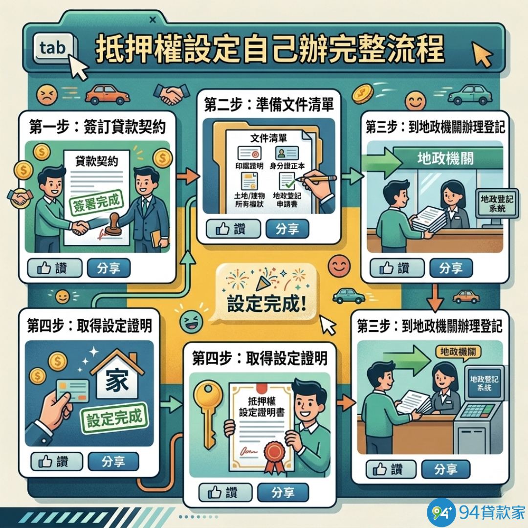 抵押權設定自己辦完整流程