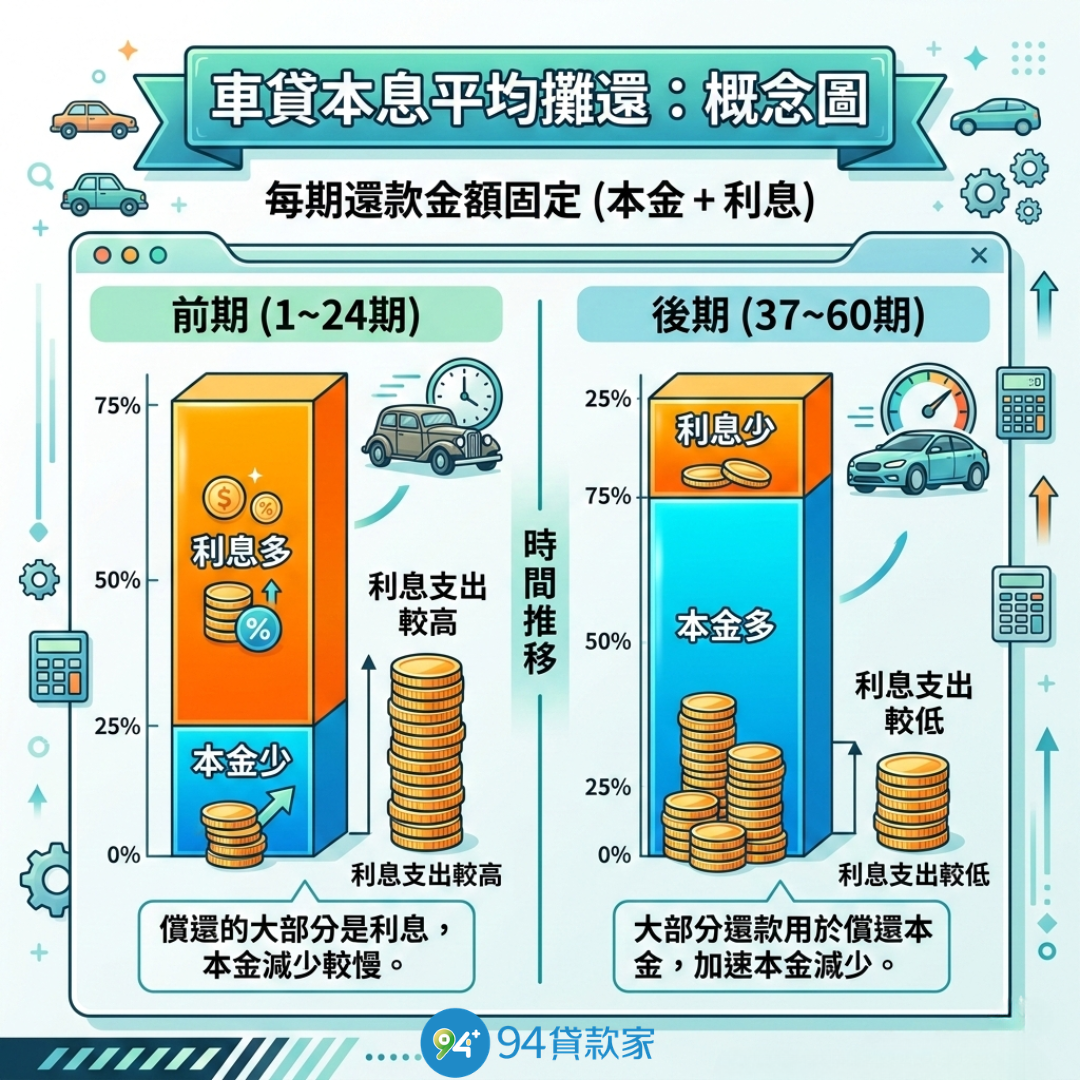 車貸採用「本息平均攤還」